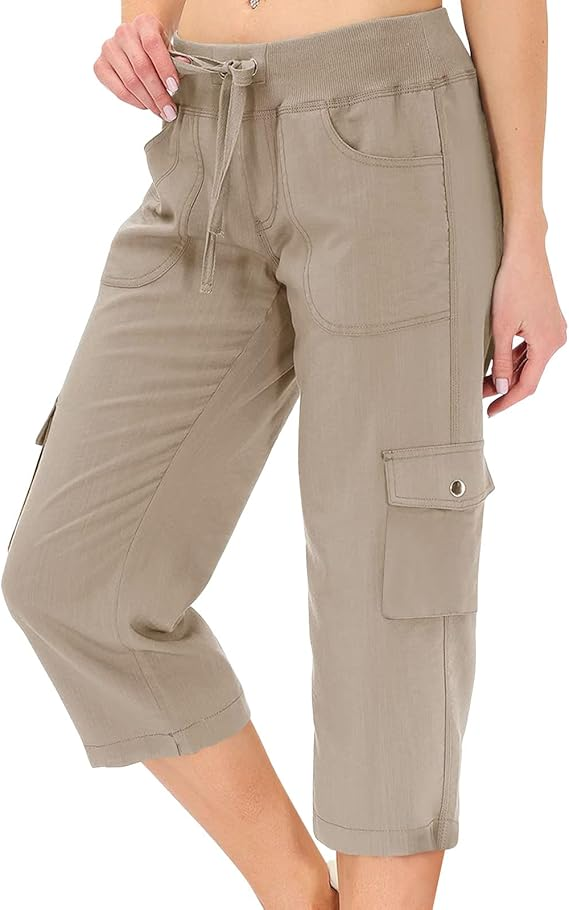 Women's Summer Hiking Drawstring Lightweight Cargo Pants