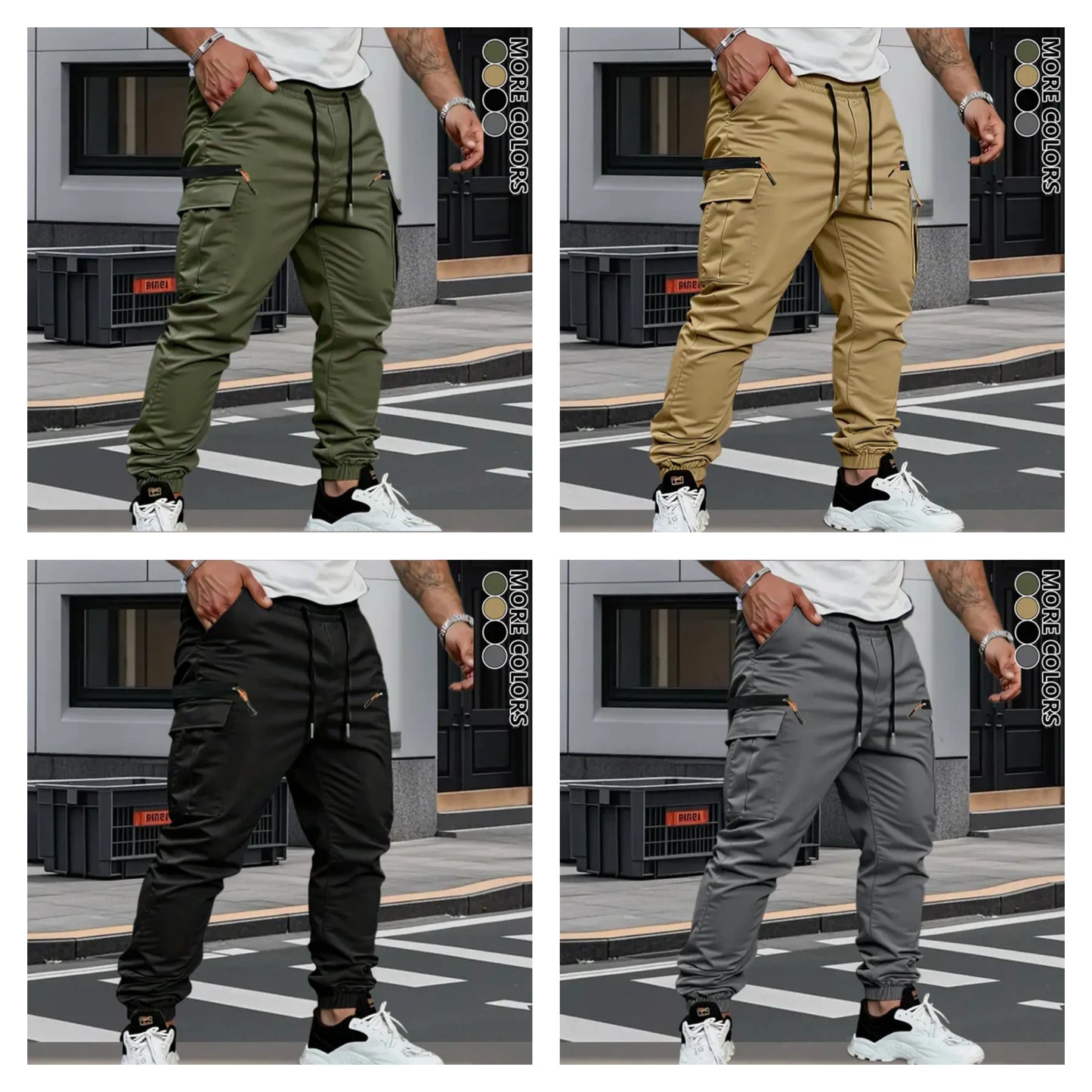 Men's Stretch Terry Work Pants – Casual Retro Fit | All-Season Daily Wear