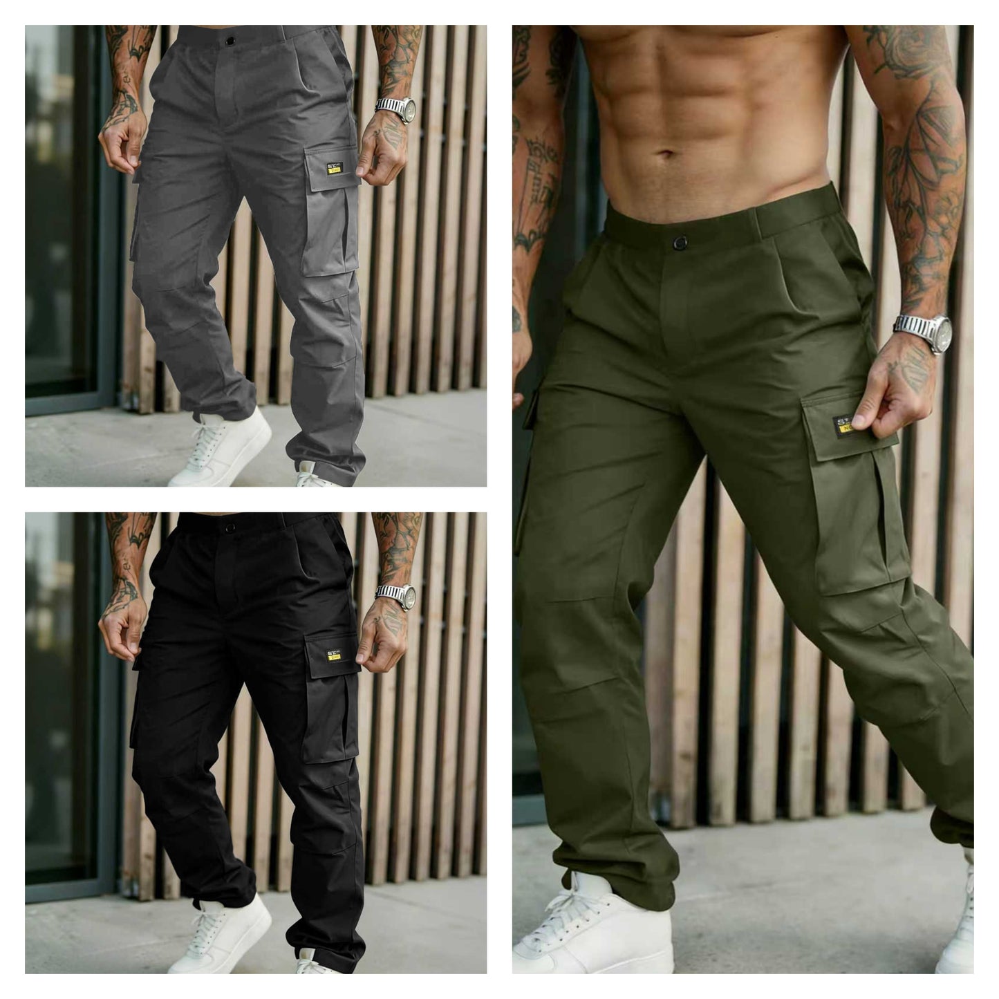 Men's classic solid color cargo pants-Buy any 2 free shipping