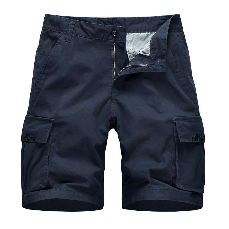 Loose Embroidered Pocket Men's Shorts