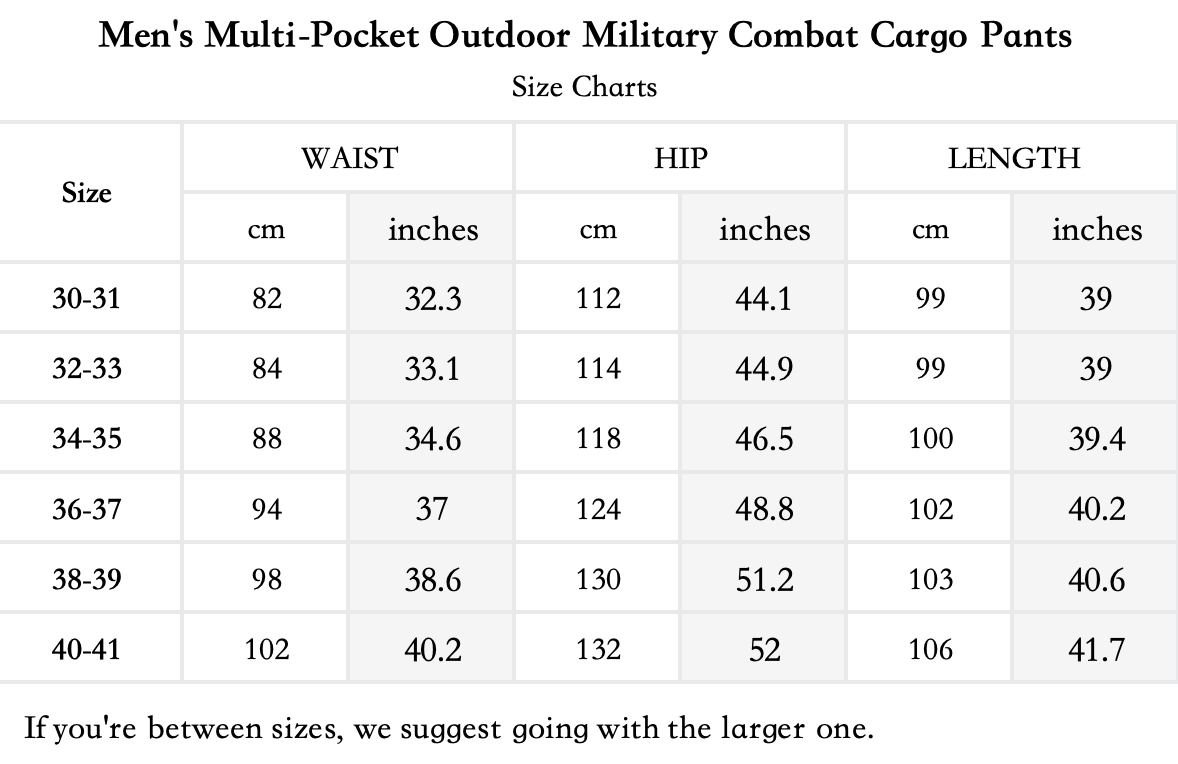 Men's Multi-Pocket Outdoor Military Combat Cargo Pants