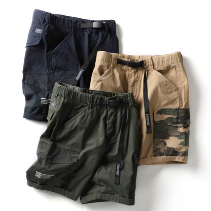 Casual Camo Panel Pocket Utility Style Men's Shorts