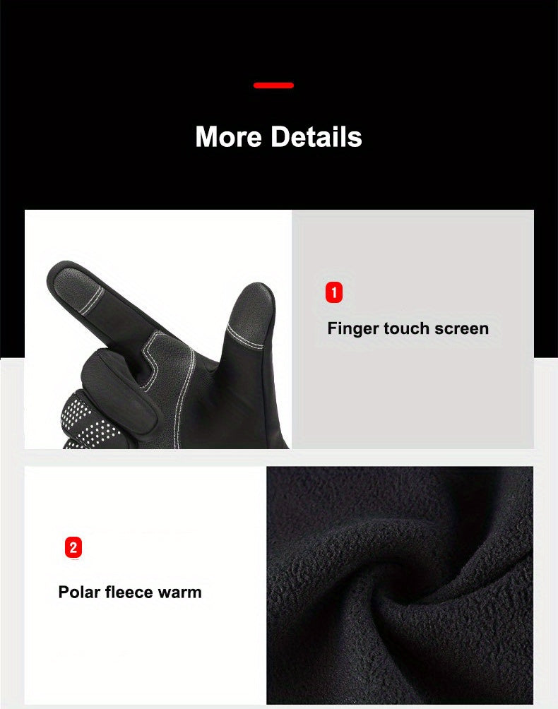 Waterproof Warm Touch Screen Gloves For Running Cycling Driving Skiing