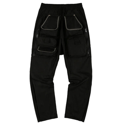 Multi-Pocket Functional Workwear Loose Casual Drawstring Men's Trousers