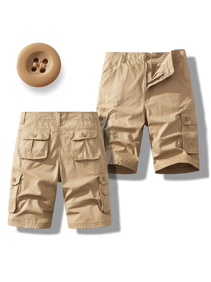 New cargo shorts, 100% pure cotton, skin-friendly, multi-pocket outdoor shorts, suitable for both home and outdoor wear, wrinkle-resistant and durable.