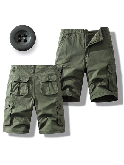 New cargo shorts, 100% pure cotton, skin-friendly, multi-pocket outdoor shorts, suitable for both home and outdoor wear, wrinkle-resistant and durable.