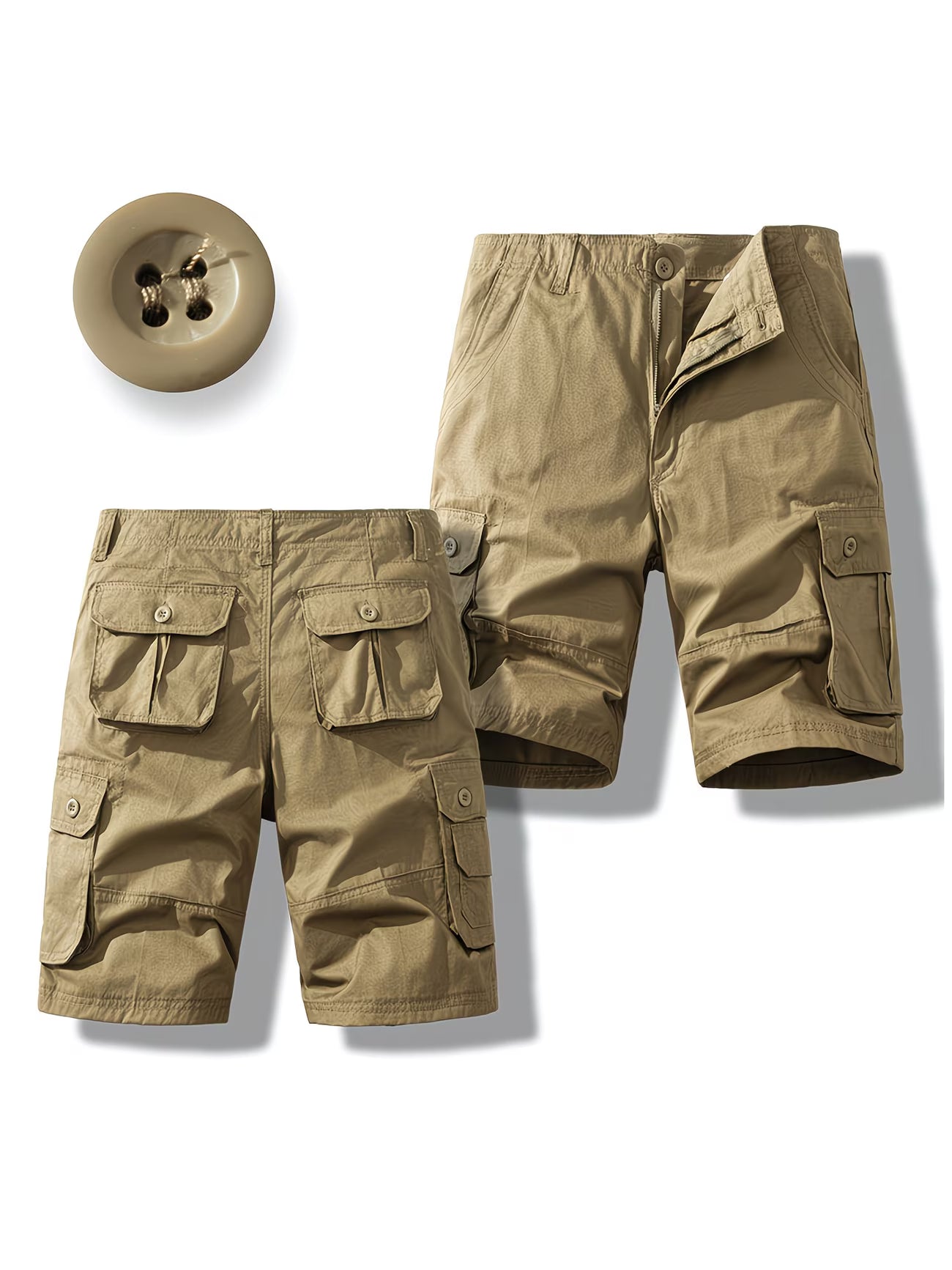 New cargo shorts, 100% pure cotton, skin-friendly, multi-pocket outdoor shorts, suitable for both home and outdoor wear, wrinkle-resistant and durable.