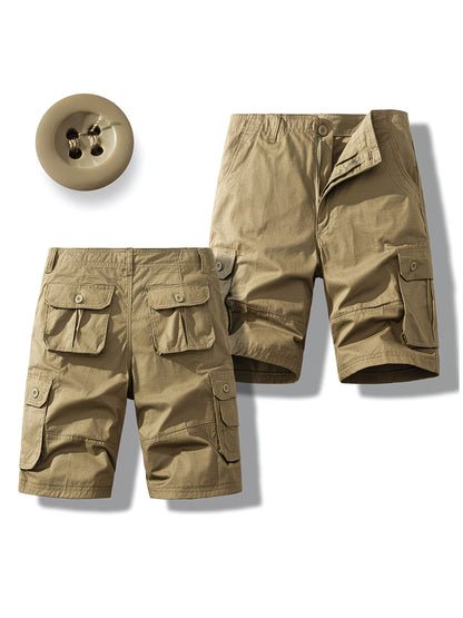 New cargo shorts, 100% pure cotton, skin-friendly, multi-pocket outdoor shorts, suitable for both home and outdoor wear, wrinkle-resistant and durable.