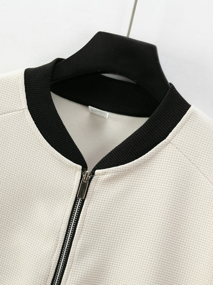 Fleece Bomber Coat – Men's Zip-Up Jacket with Pockets