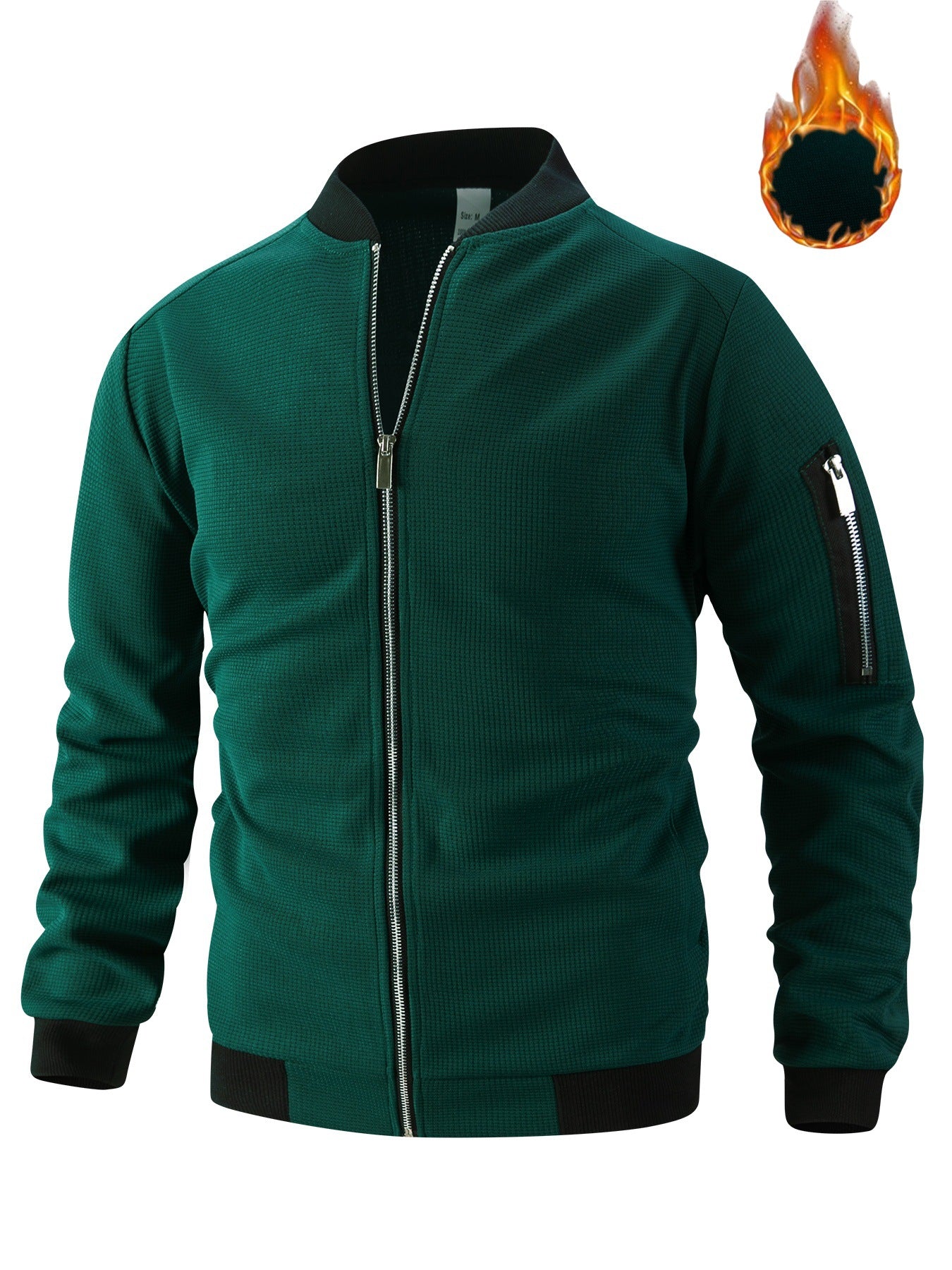 Fleece Bomber Coat – Men's Zip-Up Jacket with Pockets