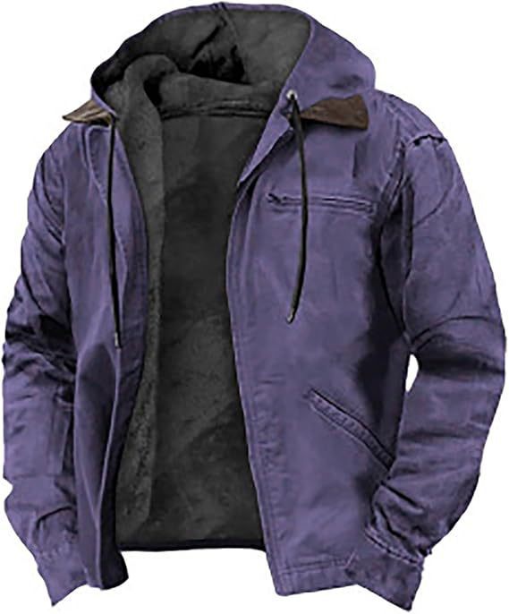 Men's Vintage Sherpa-Lined Full-Zip Hoodie | Fall & Winter Streetwear