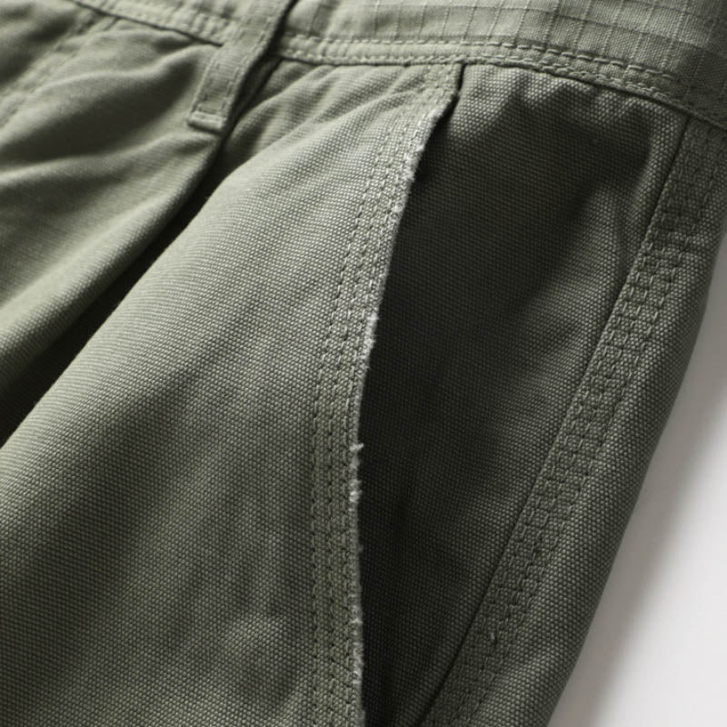 Casual Workwear Style Solid Color Cotton Men's Shorts