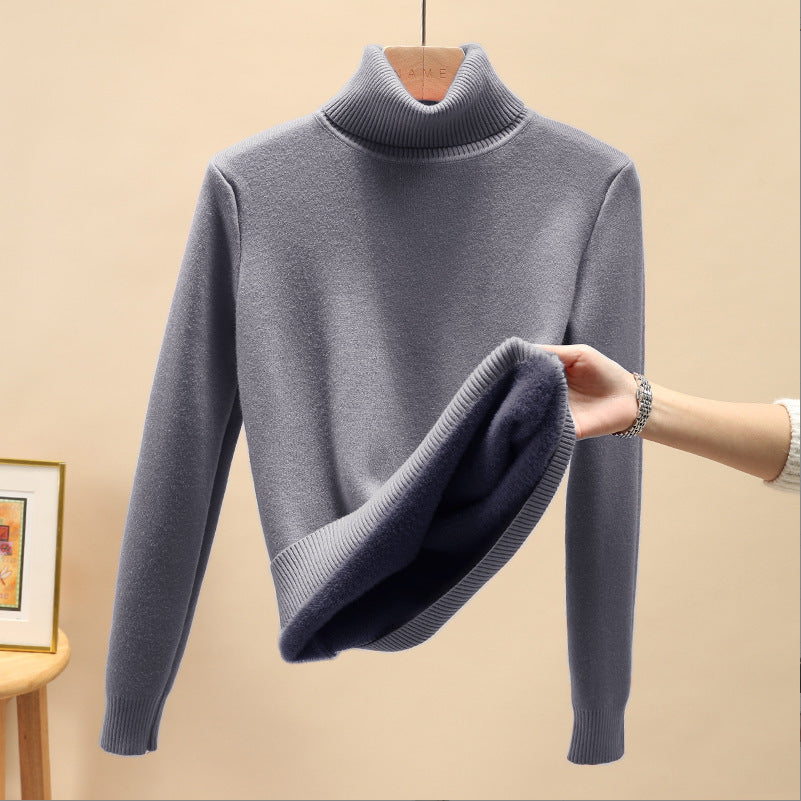 Women's Turtleneck Pullover · Winter Warm Lined Knitted Jumper