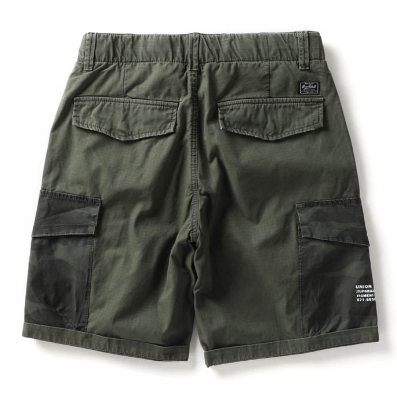 Casual Camo Panel Pocket Utility Style Men's Shorts