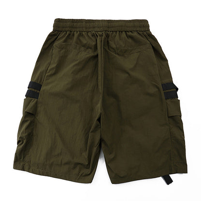 Men's Solid Color Multi-pocket Shorts