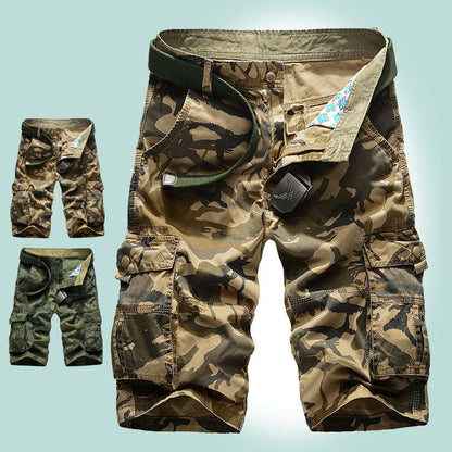 Crestsport Casual Cotton Camo Multi-pocket Men Shorts