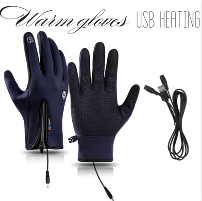 Crestsport™ Outdoor Heated Gloves Windproof and Waterproof with Plus Velvet