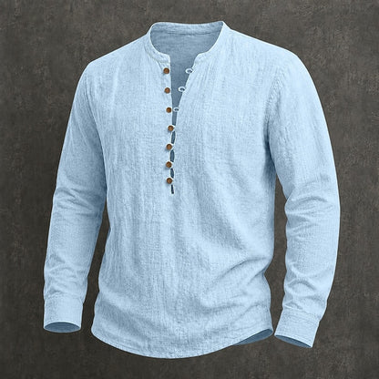 Men's Linen Popover Summer Shirt | Breathable Casual Short Sleeve