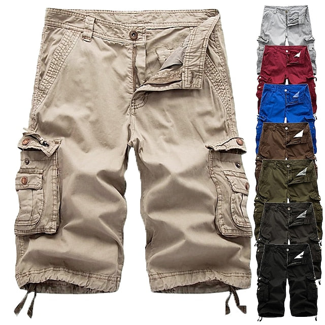 Crestsport Mens Cargo Shorts Multi Pockets Twill Cargo Shorts