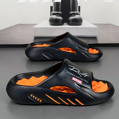 Summer Massage Slippers for Men – Soft Sole Slide Sandals for Indoor & Outdoor, Casual & Beach Use