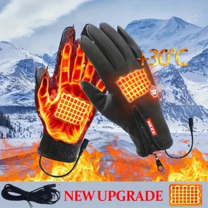 Crestsport™ Outdoor Heated Gloves Windproof and Waterproof with Plus Velvet