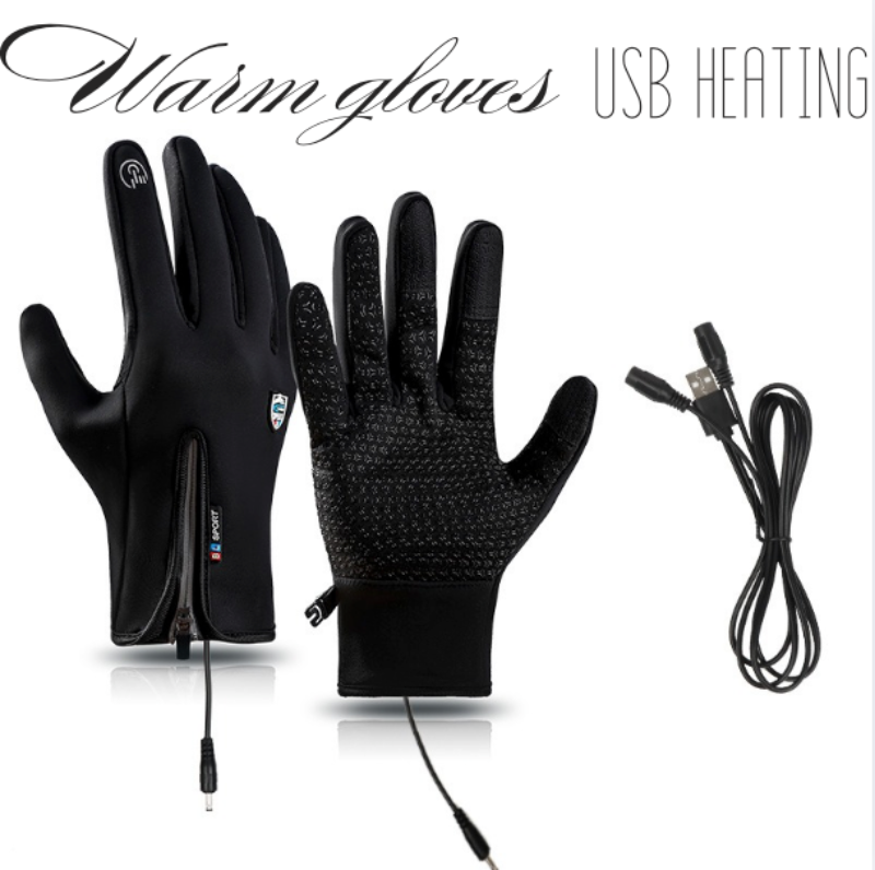 Crestsport™ Outdoor Heated Gloves Windproof and Waterproof with Plus Velvet