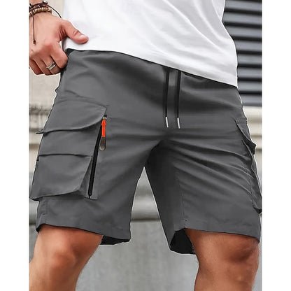 Men‘s Summer Cargo Shorts | Elastic Waist | Multi-Pocket | Knee Length