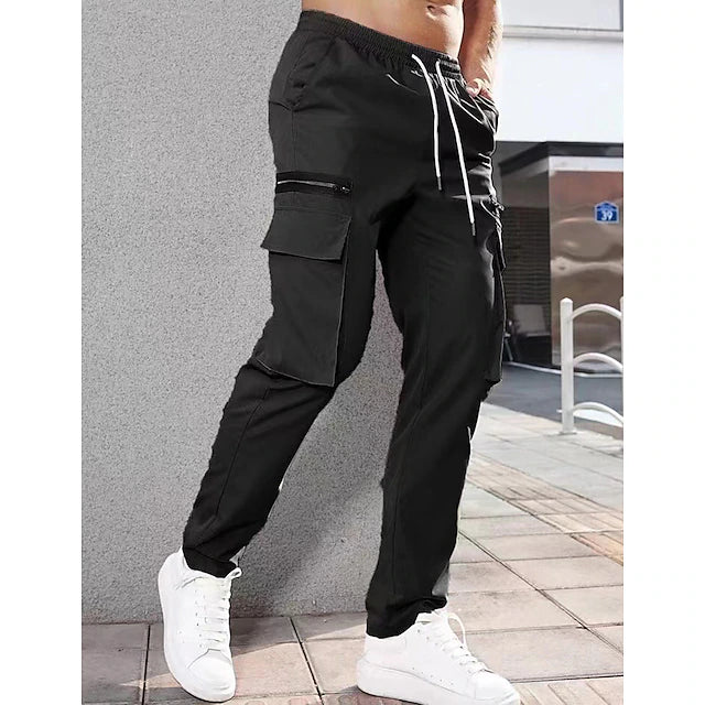 Men's Drawstring Elastic Waist Cargo Pants | Casual Outdoor Fit