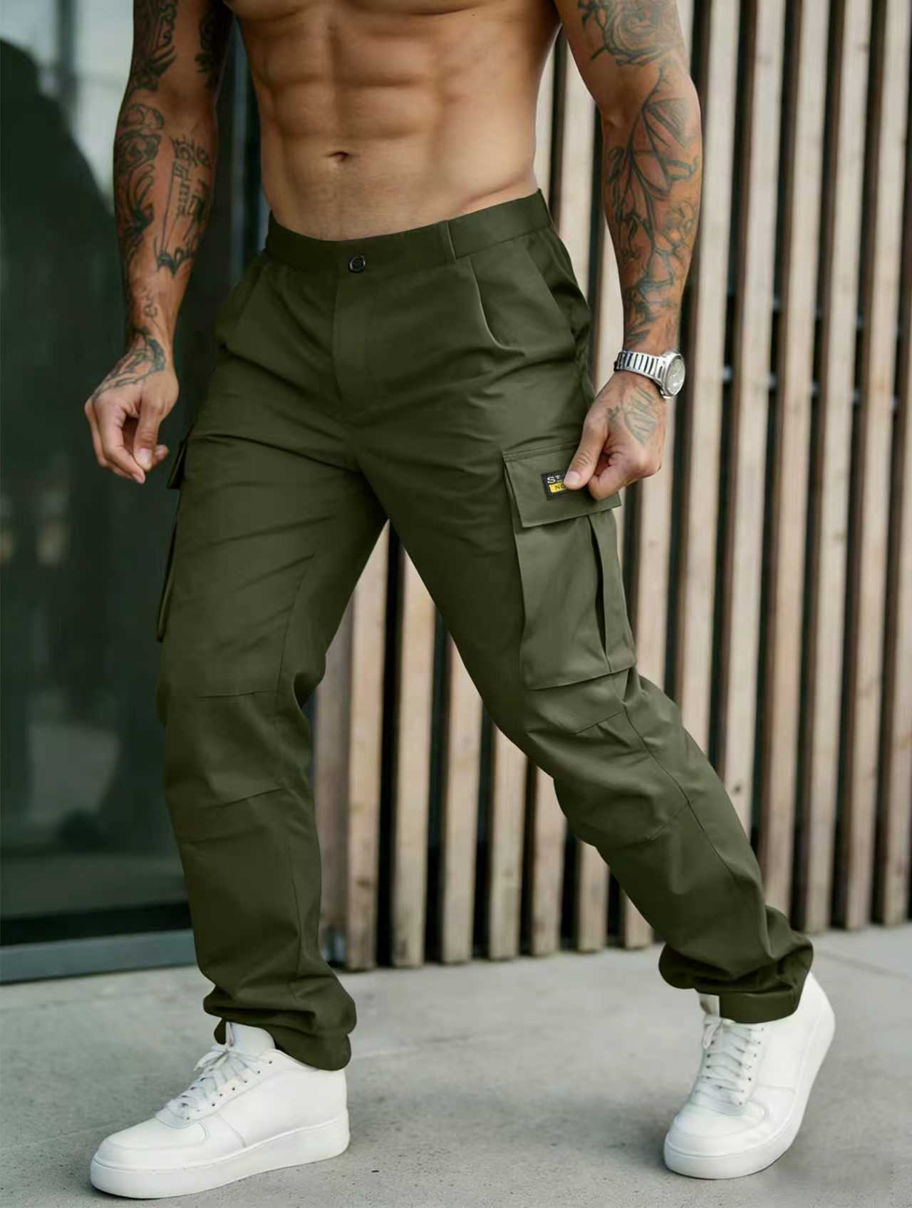 Men's classic solid color cargo pants-Buy any 2 free shipping