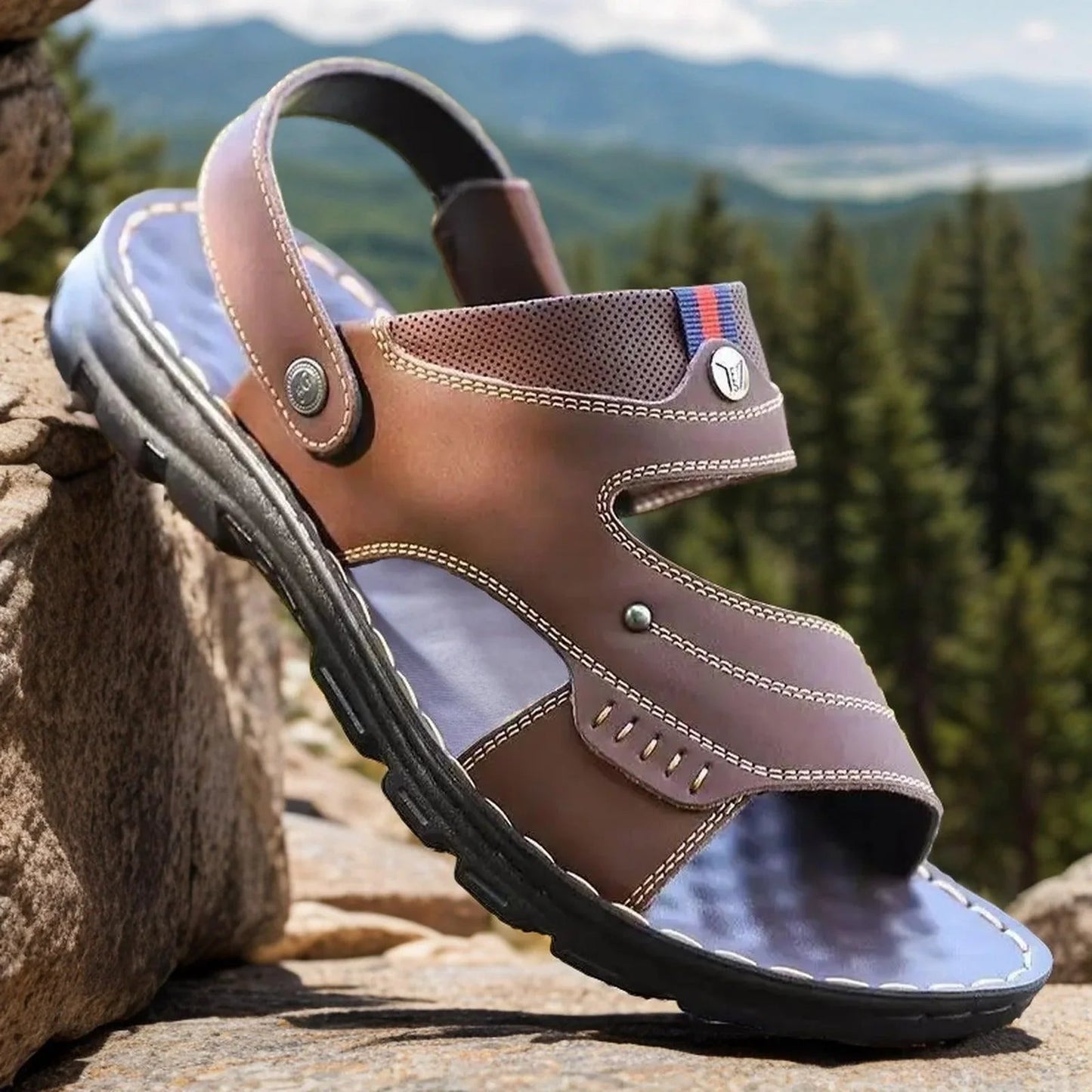 Men's Two-way Outdoor Leather Sandals/Slippers