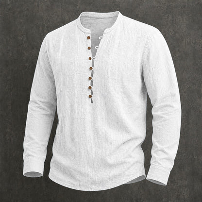 Men's Linen Popover Summer Shirt | Breathable Casual Short Sleeve