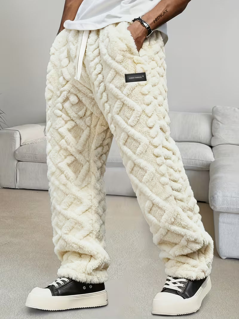 Unisex Cable Knit Sherpa Fleece Hoodie & Jogger Set
