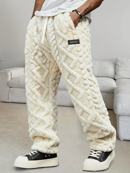 Unisex Cable Knit Sherpa Fleece Hoodie & Jogger Set