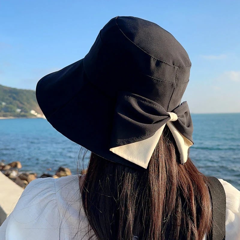 Bowknot Wide BrimSun Protective Hat