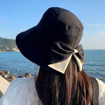 Bowknot Wide BrimSun Protective Hat