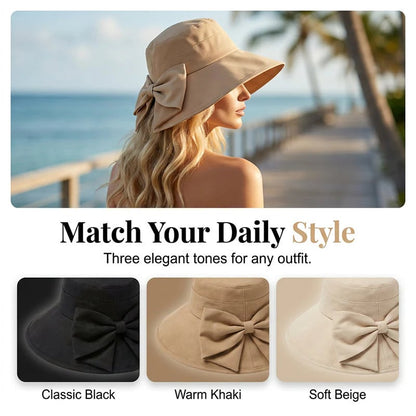 Bowknot Wide BrimSun Protective Hat