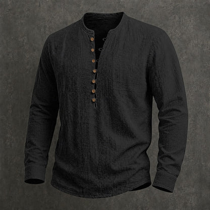 Men's Linen Popover Summer Shirt | Breathable Casual Short Sleeve