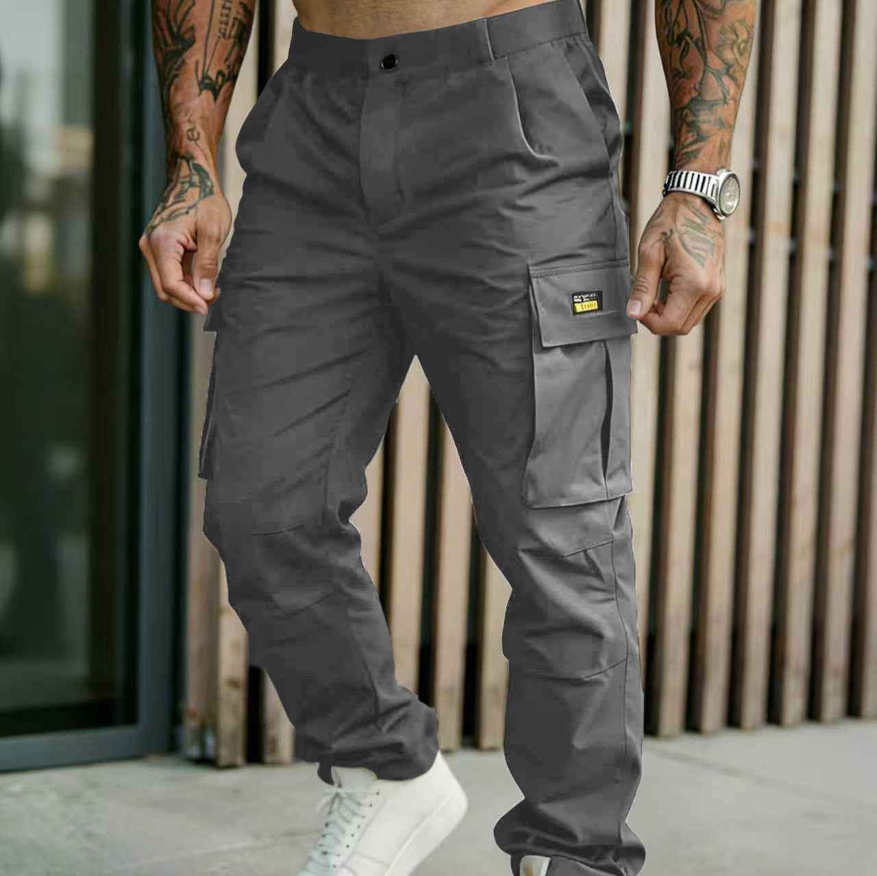 Men's classic solid color cargo pants-Buy any 2 free shipping