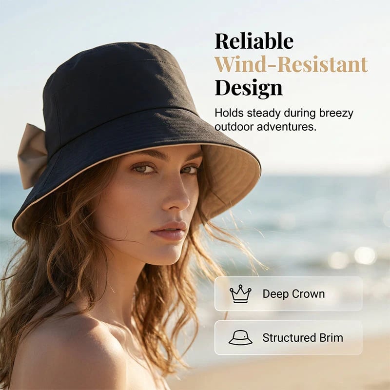 Bowknot Wide BrimSun Protective Hat