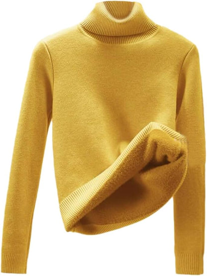 Women's Turtleneck Pullover · Winter Warm Lined Knitted Jumper