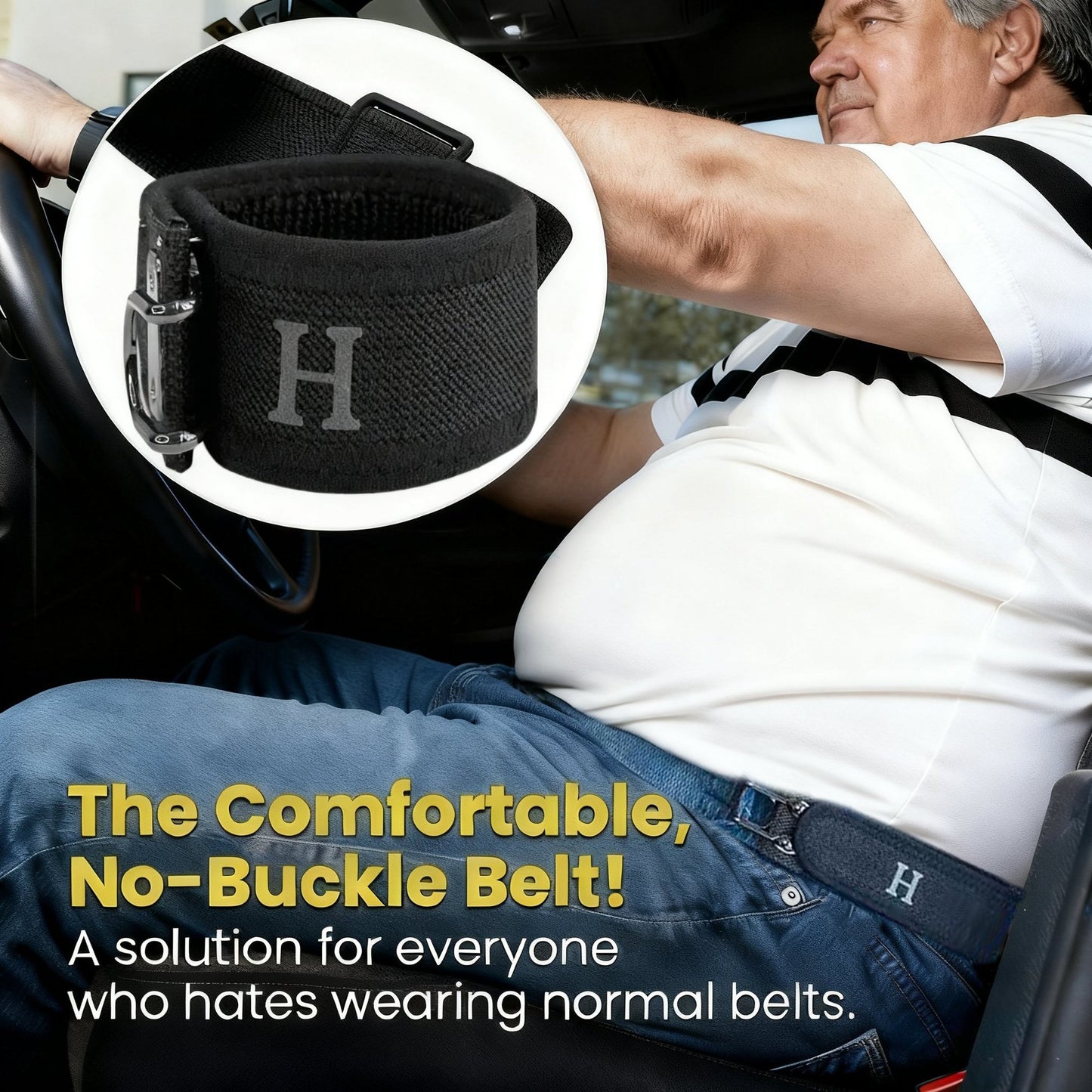 Tactical Metal Hook Elastic Belt (Unisex)  - Buckle Invisible Design | Soft Adjustable Side