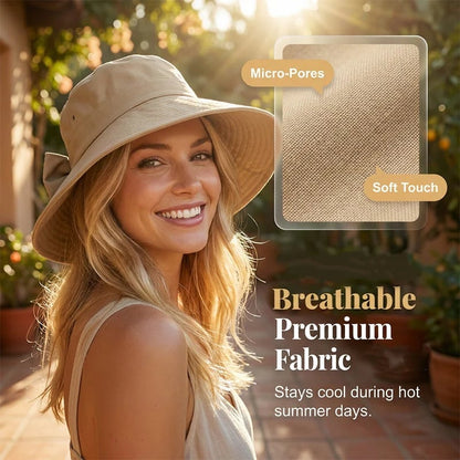 Bowknot Wide BrimSun Protective Hat