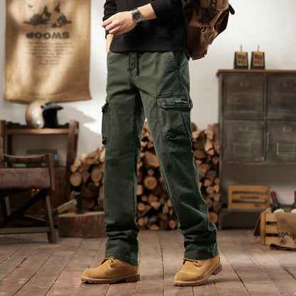American Vintage Men's Work Pants | Straight Leg, Mid-Rise, Multi-Pocket Cotton Blend
