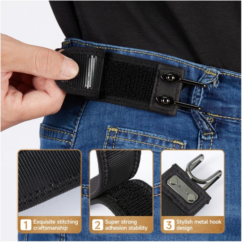 Tactical Metal Hook Elastic Belt (Unisex)  - Buckle Invisible Design | Soft Adjustable Side