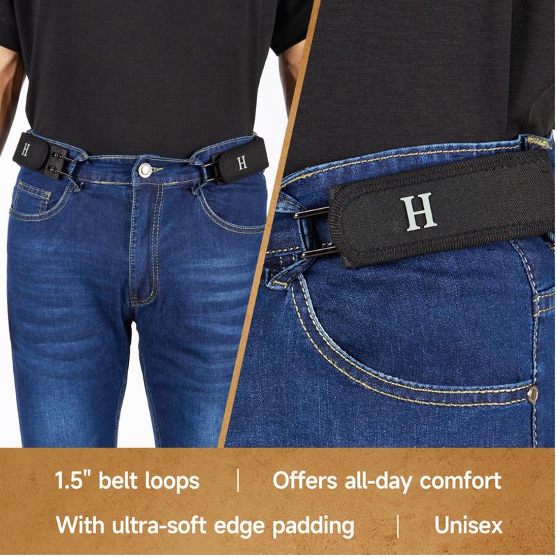 Tactical Metal Hook Elastic Belt (Unisex)  - Buckle Invisible Design | Soft Adjustable Side