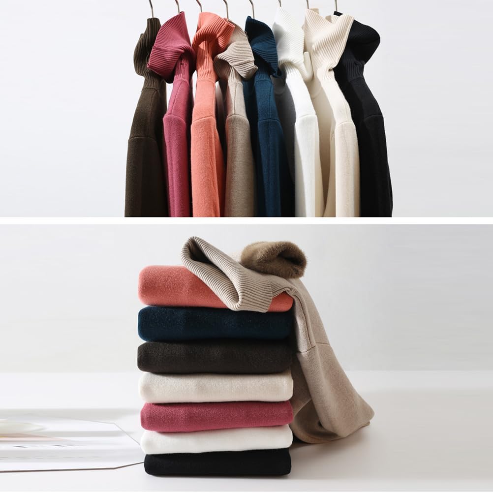 Women's Turtleneck Pullover · Winter Warm Lined Knitted Jumper