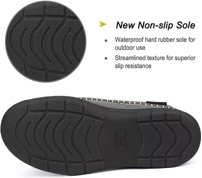 🔥🚀 Hot Sale! Limited Stock! 🌟👟💥Men's Daily Non-Slip Warm Plush Wide Toe Slip-On Loafers Slippers