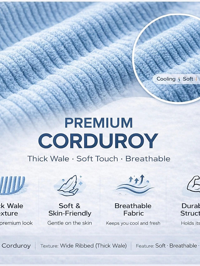 Corduroy Collection: Men's Casual Shirt, Trousers & Shorts – Classic Style for Daily & Outdoor