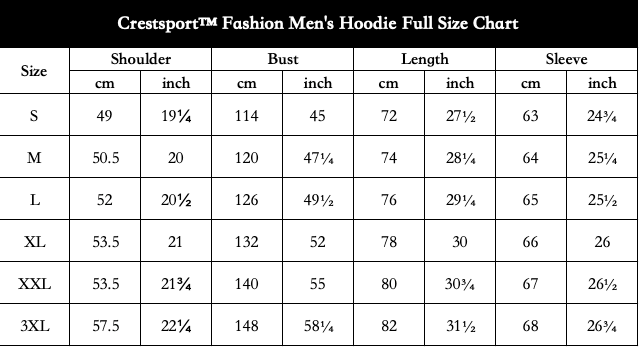 Crestsport™ Fashion Men's Hoodie Full