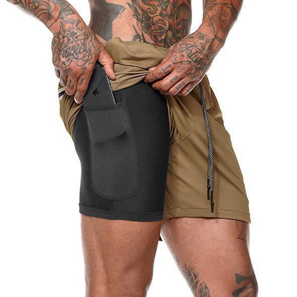Men's Double Layer Sports  Beach Shorts